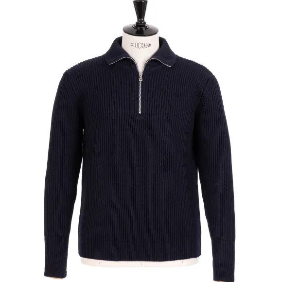 Andersen-Andersen X Mj: Sweater "Half-Zip Troyer" Made Of Pure Merino
