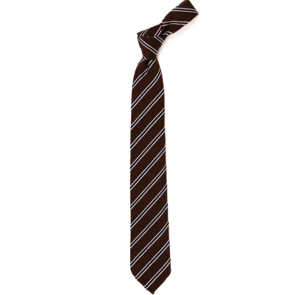 Archivio Storico: Silk Mix Tie "Strisce Del Reggimento" - Hand Rolled