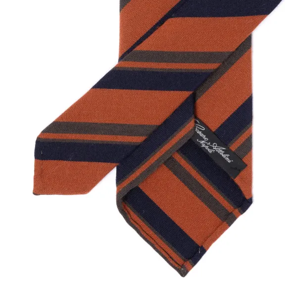 Archivio Storico: Tie "Multipli Estivi" In Wool And Cotton - Handrolle