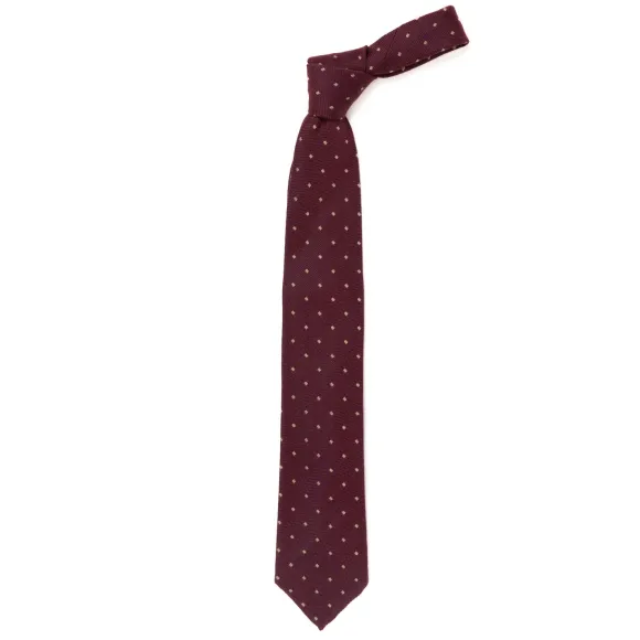 Archivio Storico: Tie "Quadri Jacquard" In Silk And Wool - Handrolled