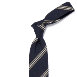 Archivio Storico: Tie "Striscia Di Shantung" In Pure Silk - Handrolled