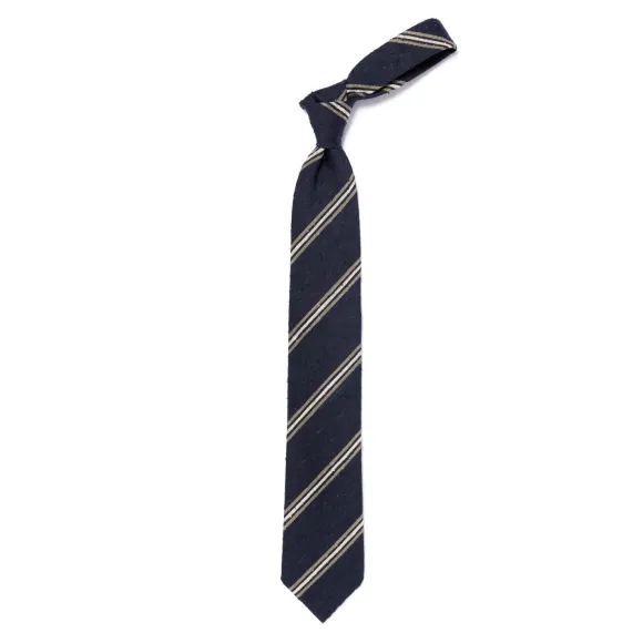 Archivio Storico: Tie "Striscia Di Shantung" In Pure Silk - Handrolled