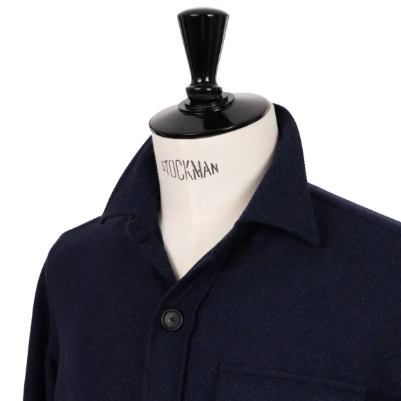 Aubergine Blue Sports Jacket "Shirt Pocket" Made Of Wool And