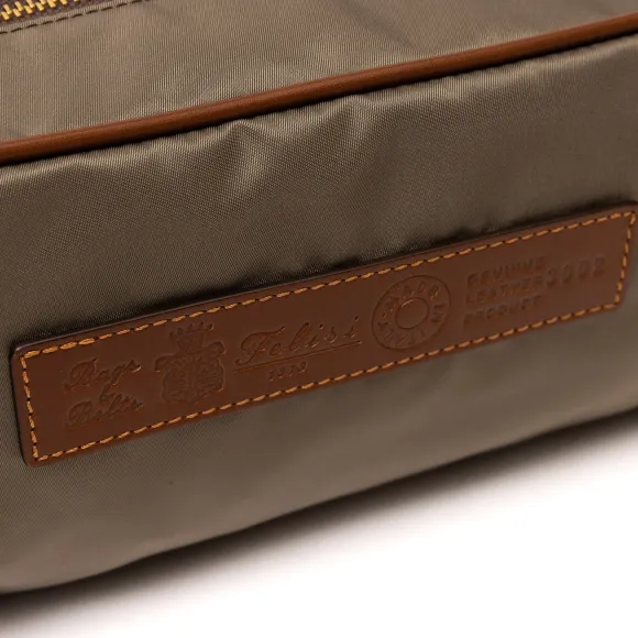 Big Toilet Bag "Luxury Beauty" Made Of Felisi-Nylon And Saddle Leather