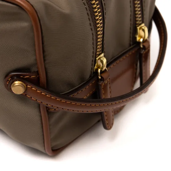 Big Toilet Bag "Luxury Beauty" Made Of Felisi-Nylon And Saddle Leather