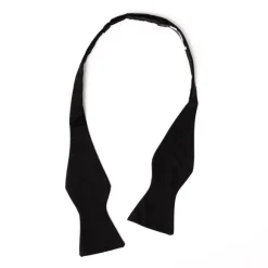 Black Bow Tie "Black Butterfly Bow Tie" Made Of Pure Grosgrain Silk
