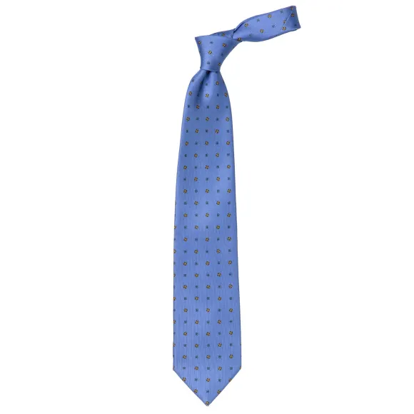 Blue Patterned Silk Tie