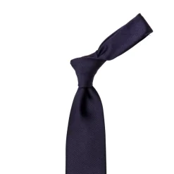 Blue Tie "Twill Diagonale" Made Of Pure Silk - Hand Rolled