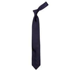 Blue Tie "Twill Diagonale" Made Of Pure Silk - Hand Rolled