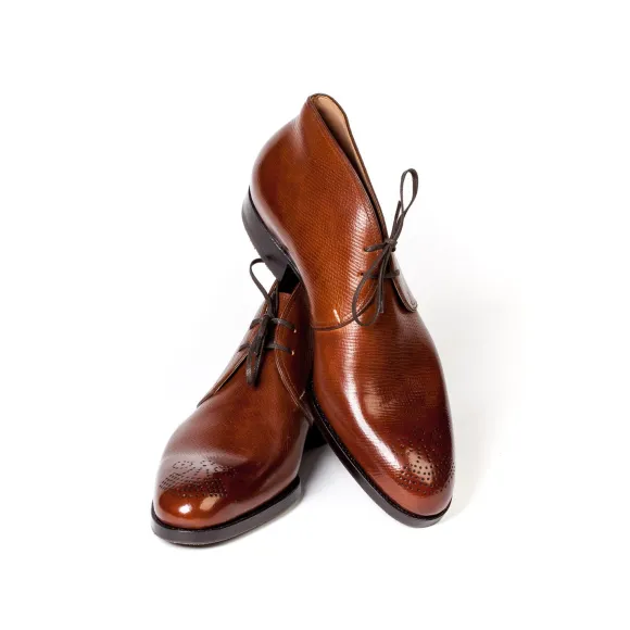 Bootee "Chukka" Made Of Brown Calfskin "Russian Calf"