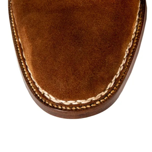 Bootee "Chukka Norvegese" Made Of Cognac Brown Kudu-Antilope Full-Grain Leather