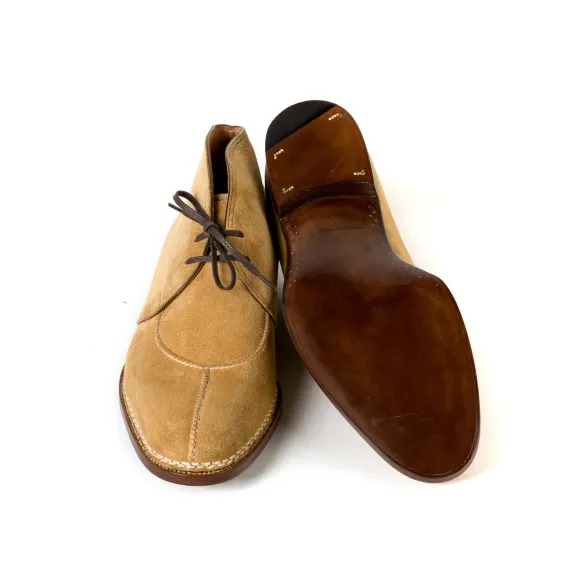 Bootee "French Norvegian" Made Of Light Brown Kudu-Antilope Full-Grain Leather