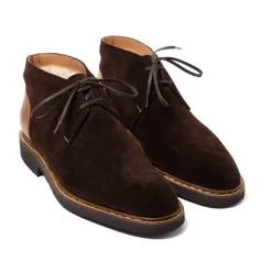 Bootee "Winter Sport Chukka" Made Of Dark Brown Suede - Enti