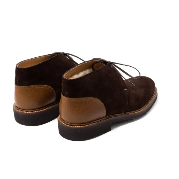 Bootee "Winter Sport Chukka" Made Of Dark Brown Suede - Enti