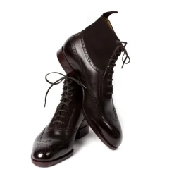 Boot "Fullbrogue-Oxford" Made Of Dark Brown Calfskin With Suede Shaft