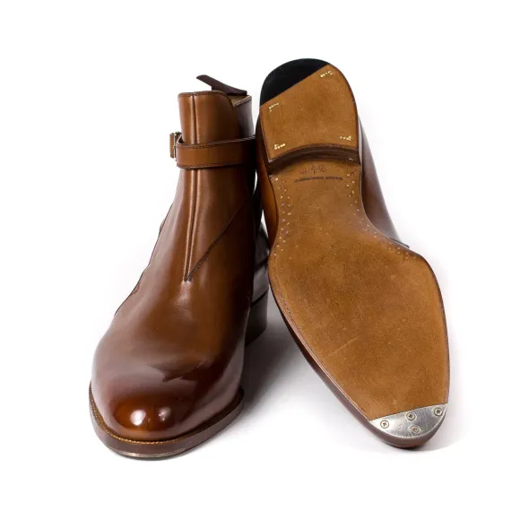 Boot "Jodhpur" Made Of Brown Calfskin - Purely Handcrafted