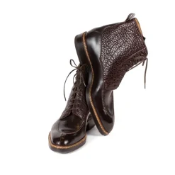 Boots "Norvegese Boot" In Dark Brown Calfskin And Water Buffalo - Pure