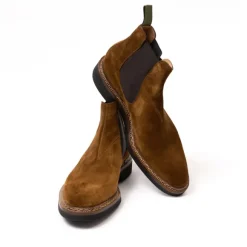 Boot "Winter Chelsea" Made Of Dark Brown Suede - Purely Handcrafted