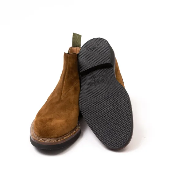 Boot "Winter Chelsea" Made Of Dark Brown Suede - Purely Handcrafted