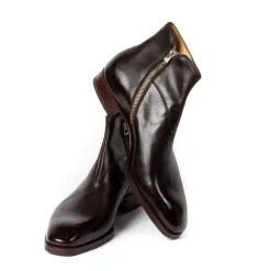 Boot "Zipper" Made Of Dark Brown Calfskin - Purely Handcrafted