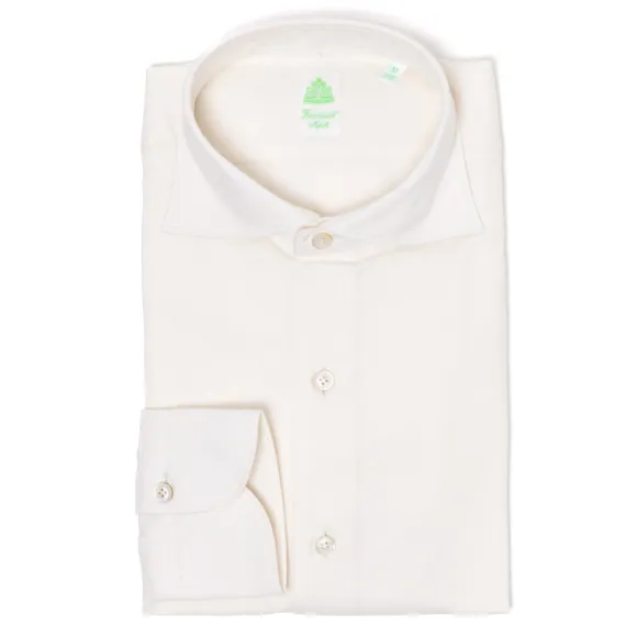 Borbone Reale" Pure Cotton Striped Sport Shirt - Collo Simone