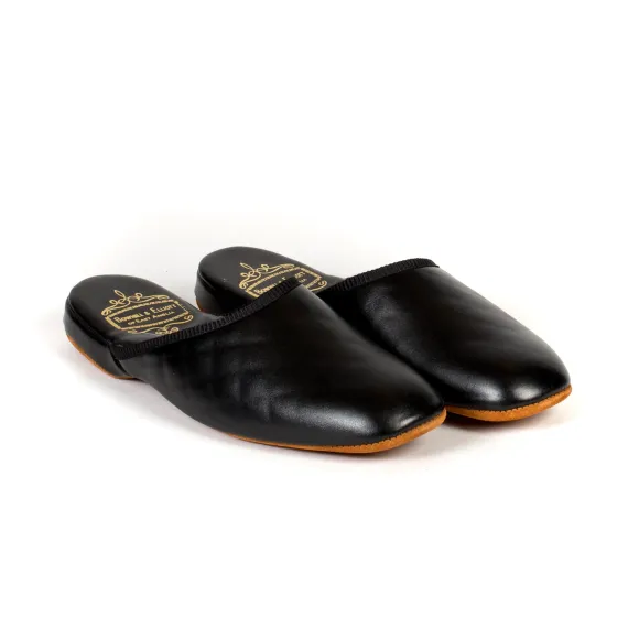 Bowhill & Elliot X Mj: Black Slipper Made Of Calfskin