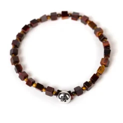 Bracelet "Tiger" With Blue Stone And Head Made Of Sterling Silver - Ha