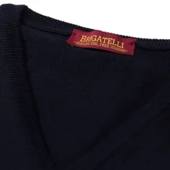 Brigatelli Dal 1922 Per Michael Jondral: V-Jumper Made Of Finest Merin
