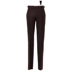 Brown Pants "Limited Fox Flannel" Made Of English Wool - Purely Handcr