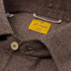 Brown Polo Shirt "Mastroianni" Made Of Pure Cotton - Handmad
