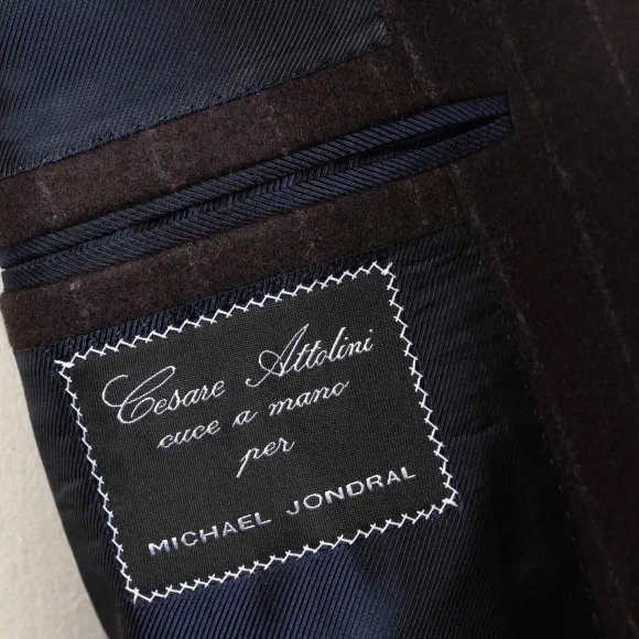 Brown Suit "Chalk Stripe" Made Of English Wool - Fox Heritage Flannel