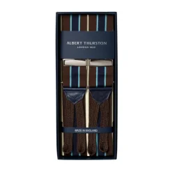 Brown Suspender "Rigid Stripe" To Button