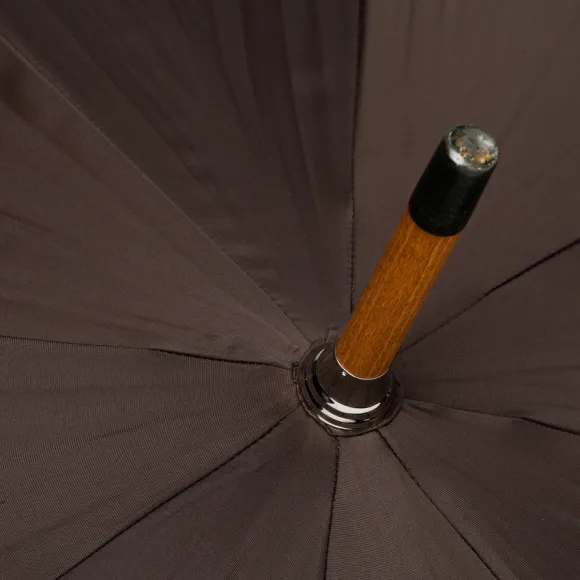Brown Umbrella "Traveller" With Wooden Handle