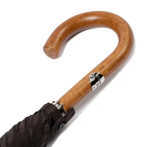 Brown Umbrella "Traveller" With Wooden Handle