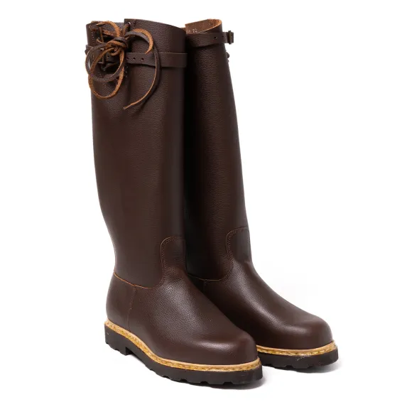 Brown Winter Boot "Samur" Waxed Cowhide Leather
