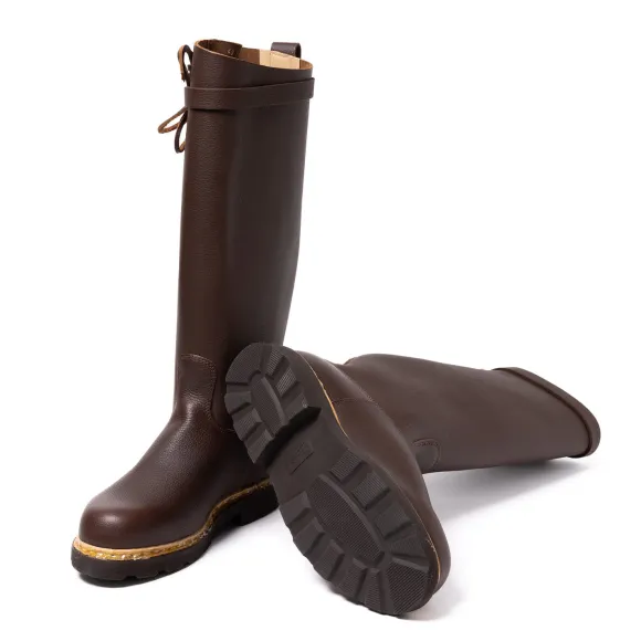 Brown Winter Boot "Samur" Waxed Cowhide Leather