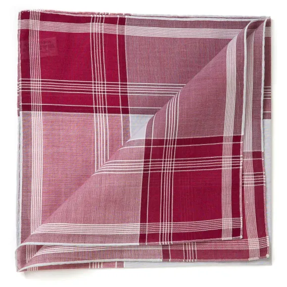 Burgundy Handkerchief "Arlequin" Made Of Pure Cotton