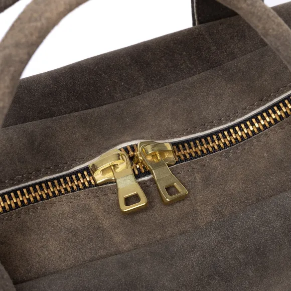 Business Bag "Vienna" Brown Goat Leather - Handmade