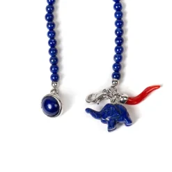 Buttonhole Necklace "Stile Galante" In Lapis Lazuli - Purely Handcraft