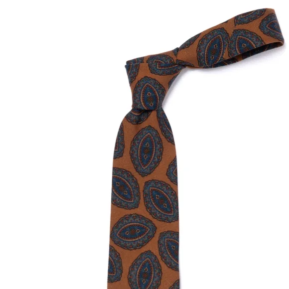 Ca Archivio Storico: Tie "Grandi Medaglioni" In Pure Wool - Handrolled