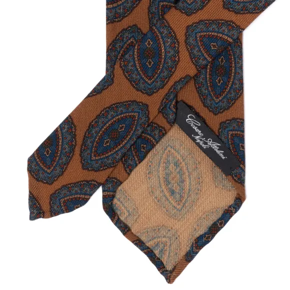 Ca Archivio Storico: Tie "Grandi Medaglioni" In Pure Wool - Handrolled