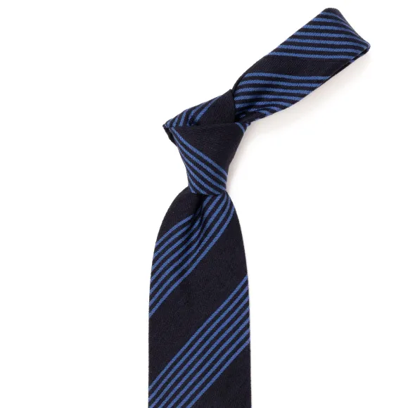 Ca Archivio Storico: Tie "Piu Strisce" Made Of Pure Silk - Hand Rolled