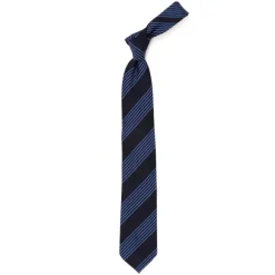 Ca Archivio Storico: Tie "Piu Strisce" Made Of Pure Silk - Hand Rolled