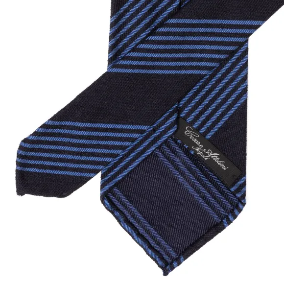 Ca Archivio Storico: Tie "Piu Strisce" Made Of Pure Silk - Hand Rolled