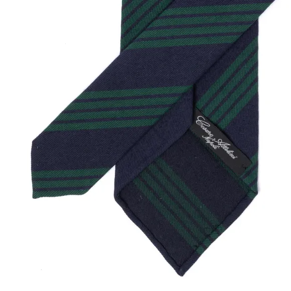 Ca Archivio Storico: Tie "Scuola Superiore" In Wool And Cotton - Hand