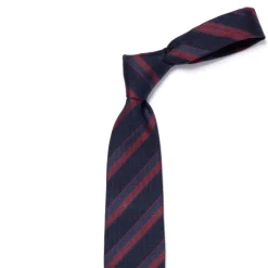 Ca Archivio Storico: Tie "Strisce Della Scuola" In Silk And Wool - Han