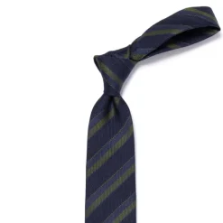 Ca Archivio Storico: Tie "Strisce Della Scuola" In Silk And Wool - Han