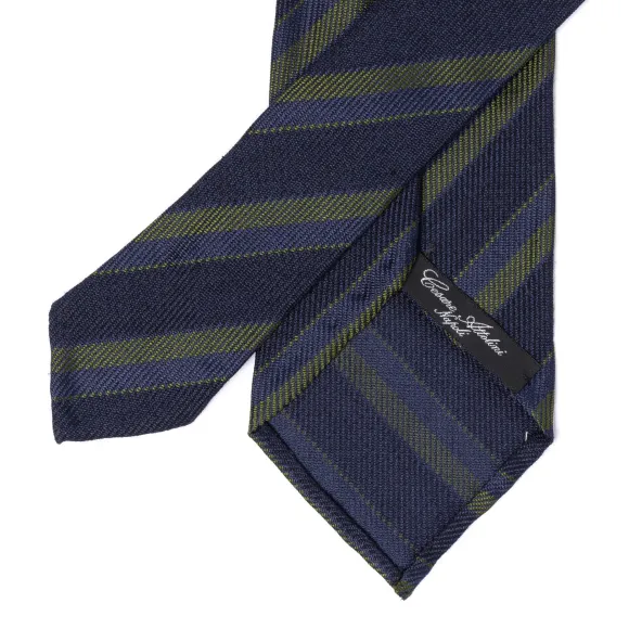 Ca Archivio Storico: Tie "Strisce Della Scuola" In Silk And Wool - Han