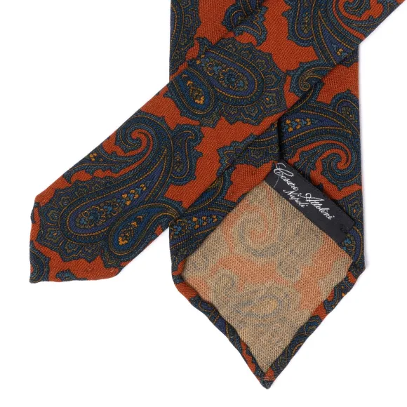 Ca Archivio Storico: Tie "Vecchio Cachemire" In Pure Wool - Handrolled