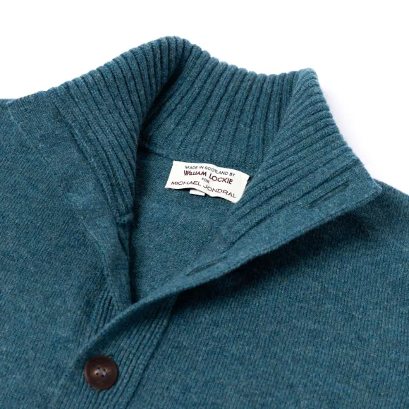 Cardigan "Lakeland Turtle" In 2 Ply Geelong Lambswool